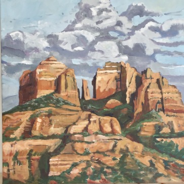 Cathedral Rock, 80x80 cm, oil on canvas, private collection,