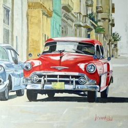 Cuban Taxi 80x80cm : oil on canvas available DIRECT or SINGULART 1690€